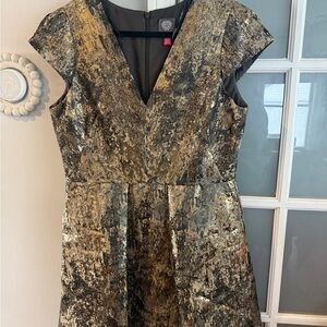 Vince Camuto Metallic Mini Dress POCKETS!